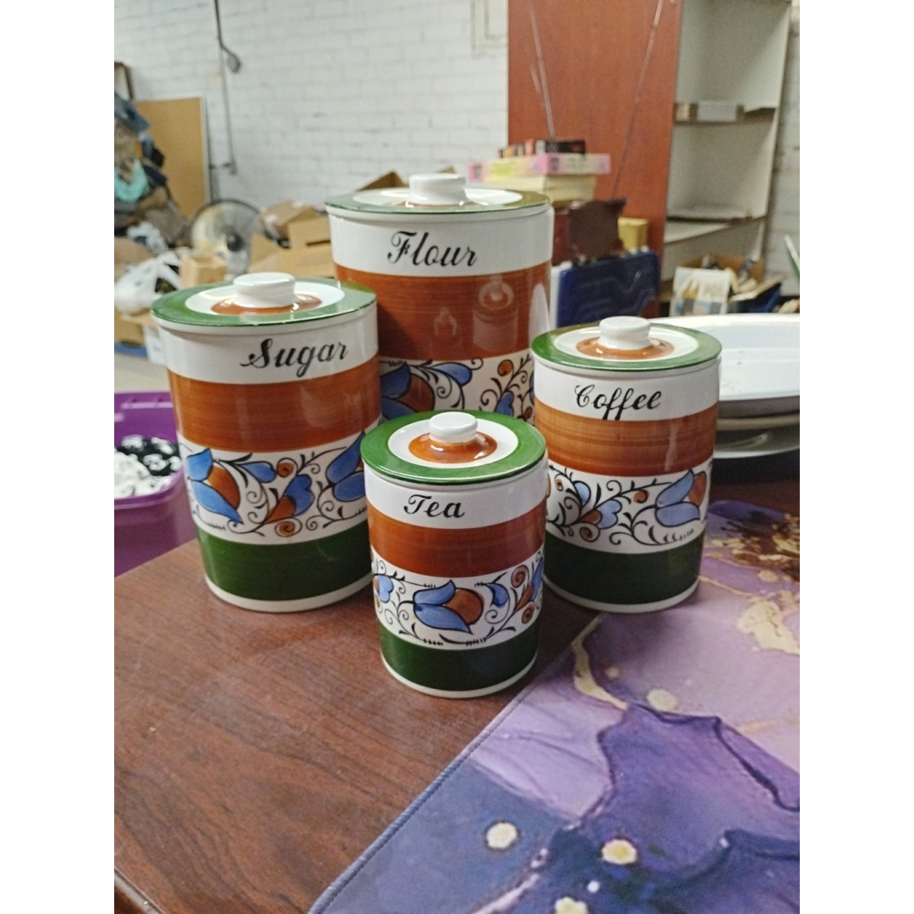 Vintage Japan Nesting Canister Set Royal Sealy Italian Style Rare